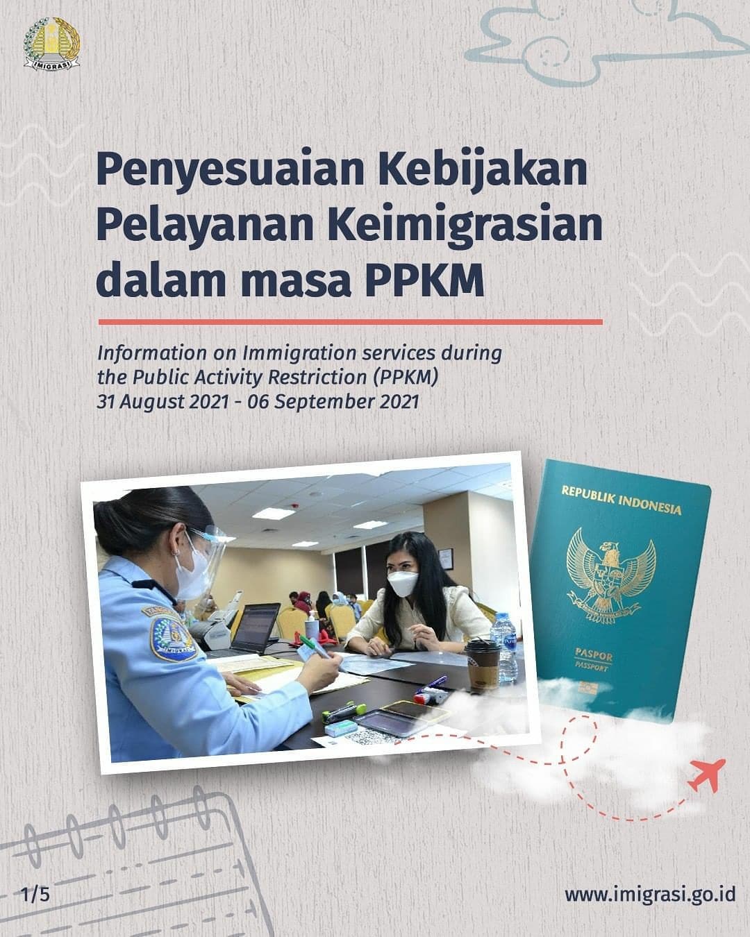 Penyesuaian Kebijakan Pelayanan Keimigrasian dalam masa PPKM  