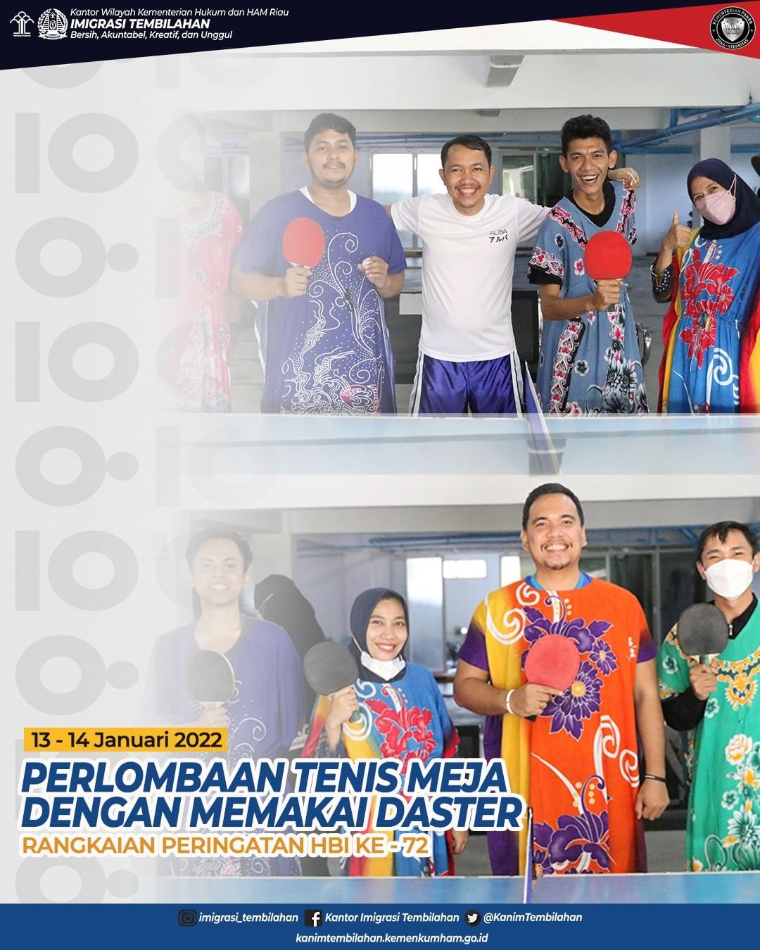 Semarak HBI ke-72 - Pertandingan Tenis Meja Daster