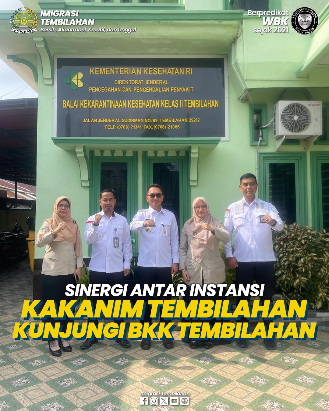 SINERGI ANTAR INSTANSI, KAKANIM TEMBILAHAN KUNJUNGI BKK TEMBILAHAN