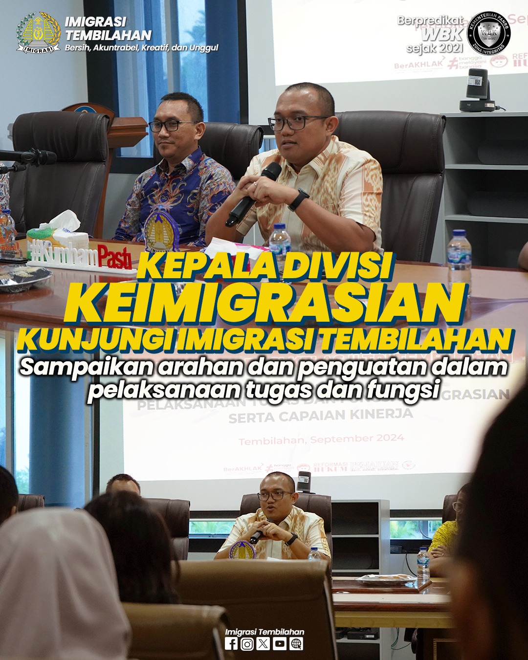 KEPALA DIVISI KEIMIGRASIAN KUNJUNGI IMIGRASI TEMBILAHAN, SAMPAIKAN ARAHAN DAN PENGUATAN DALAM PELAKSANAAN TUGAS DAN FUNGSI