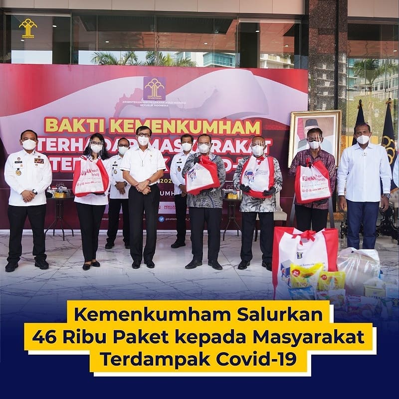 Kemenkumham Salurkan 46 Ribu Paket Kepada Masyarakat Terdampak Covid-19  
