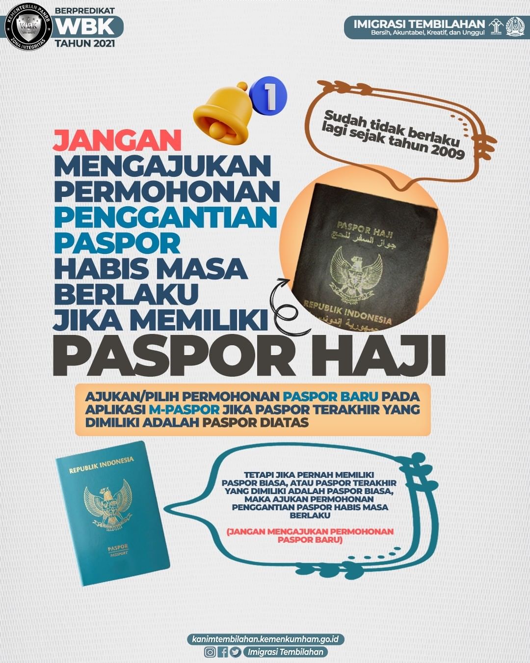 Bagaimana jika memiliki paspor haji (Cokelat) terbitan Kemenag??