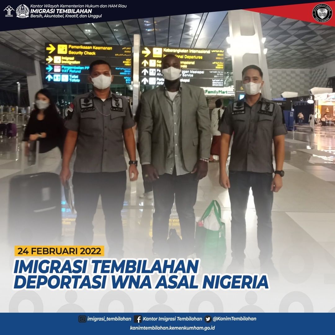 IMIGRASI TEMBILAHAN DEPORTASI WNA ASAL NIGERIA