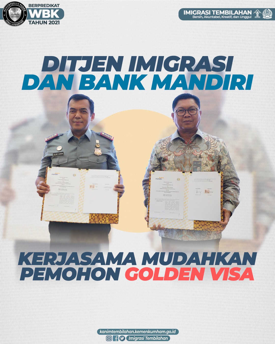 Ditjen Imigrasi dan Bank Mandiri Kerja Sama Mudahkan Pemohon Golden Visa