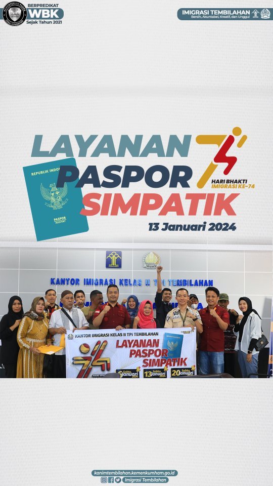Pelayanan Paspor Simpatik Imigrasi Tembilahan Sabtu 13 Januari 2024
