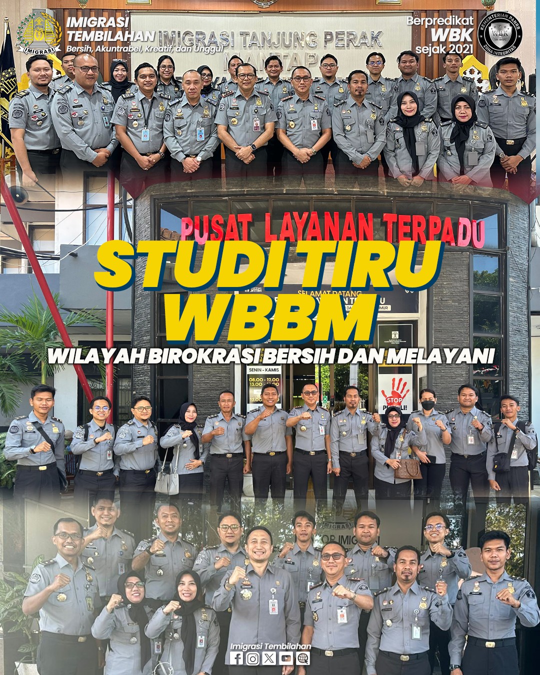 BANGUN ZONA INTEGRITAS MENUJU WBBM, IMIGRASI TEMBILAHAN KUNJUNGI UPT DAN KANWIL BERPREDIKAT WBBM