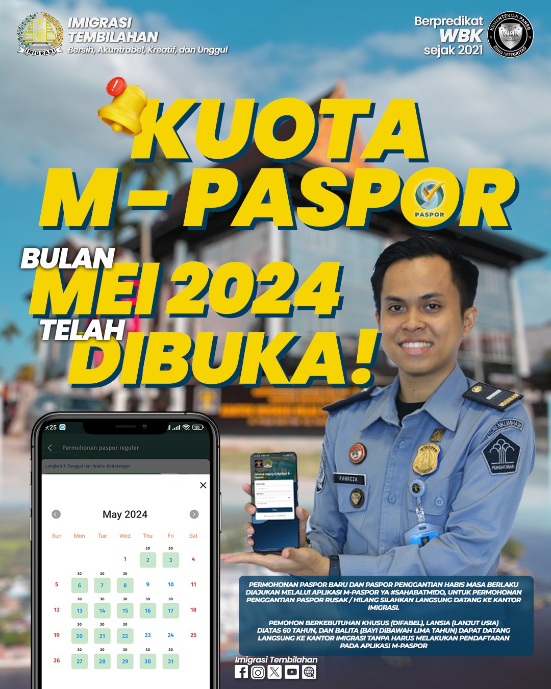 KUOTA M-PASPOR BULAN MEI TELAH DI BUKA