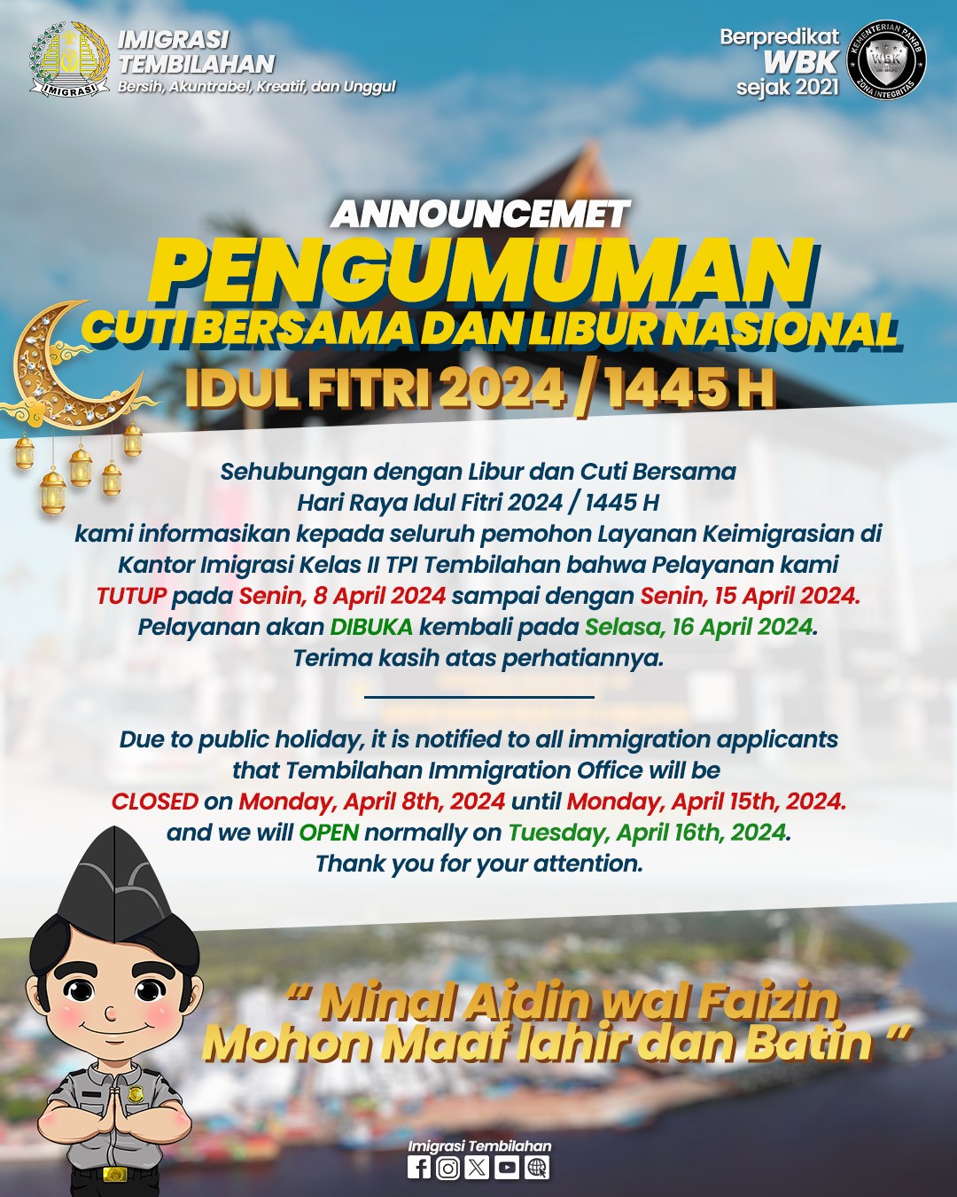 Pengumuman Cuti Bersama dan Libur Nasional