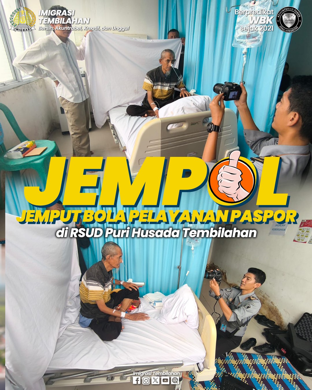 LAYANAN JEMPOL! IMIGRASI TEMBILAHAN JEMPUT LAYANAN PASPOR DI RSUD PURI HUSADA TEMBILAHAN