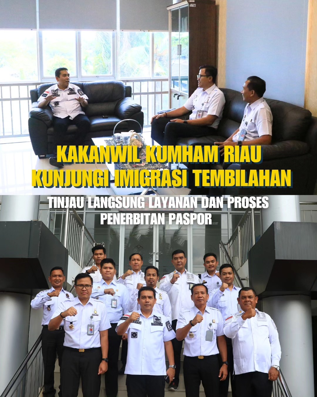 KAKANWIL KUMHAM RIAU KUNJUNGI IMIGRASI TEMBILAHAN, TINJAU LANGSUNG LAYANAN DAN PROSES PENERBITAN PASPOR