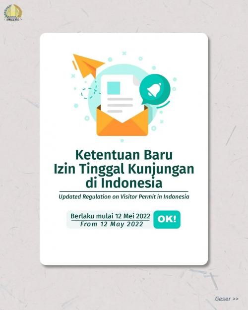 KETENTUAN BARU IZIN TINGGAL KUNJNGAN BAGI ORANG ASING DI INDONESIA