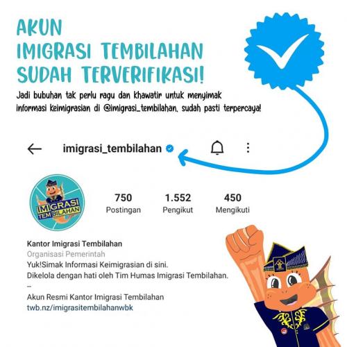 Akun instagram Imigrasi Tembilahan sudah terverifikasi