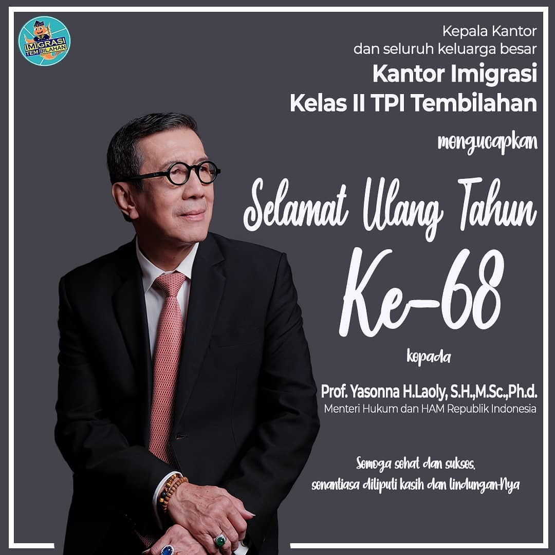 Selamat Ulang Tahun Bapak Menteri Hukum dan HAM RI 