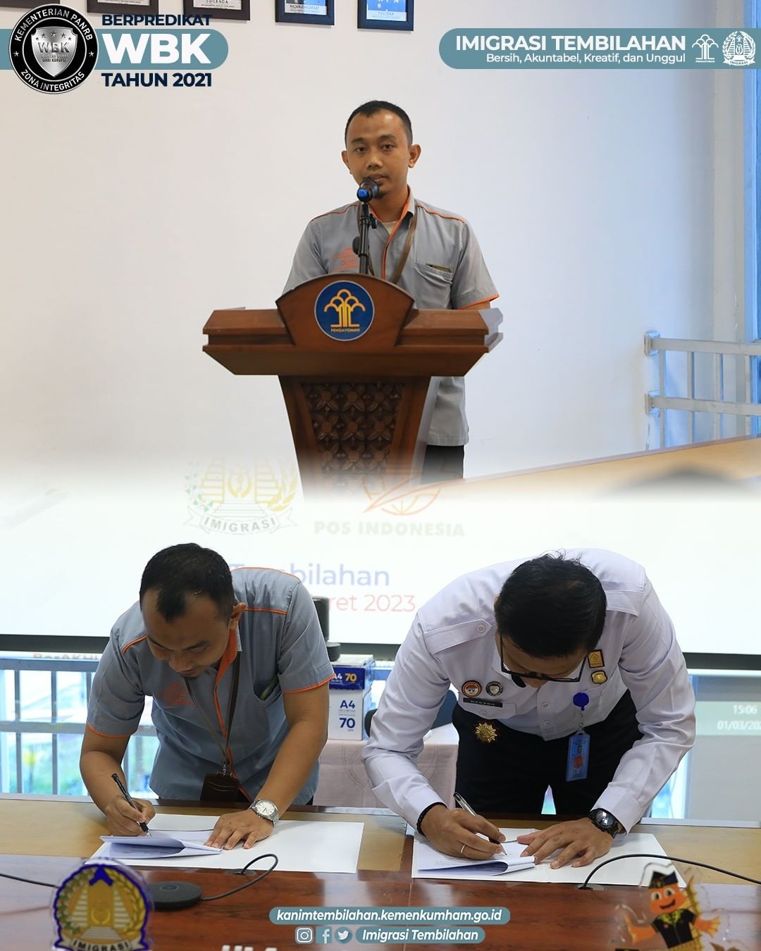 PERMUDAH LAYANAN PASPOR, IMIGRASI TEMBILAHAN KOLABORASI DENGAN POS TEMBILAHAN