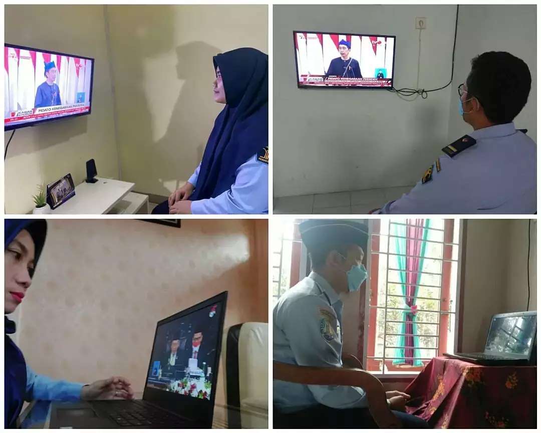 Mengikuti acara pidato kenegaraan oleh presiden Jokowi Widodo