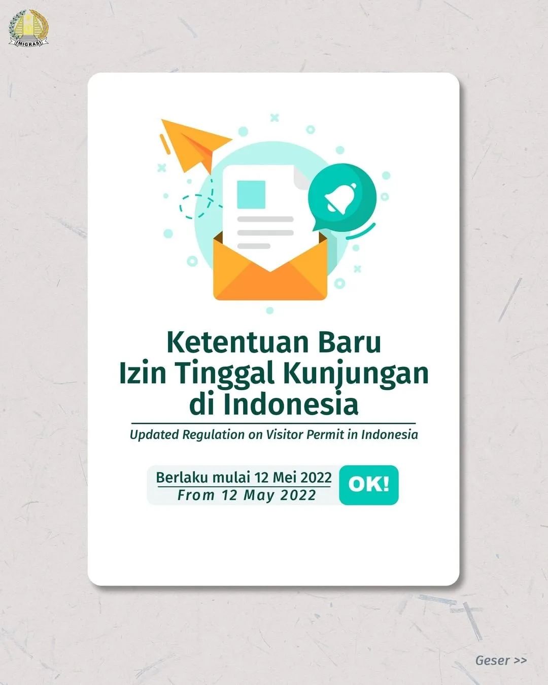 KETENTUAN BARU IZIN TINGGAL KUNJNGAN BAGI ORANG ASING DI INDONESIA