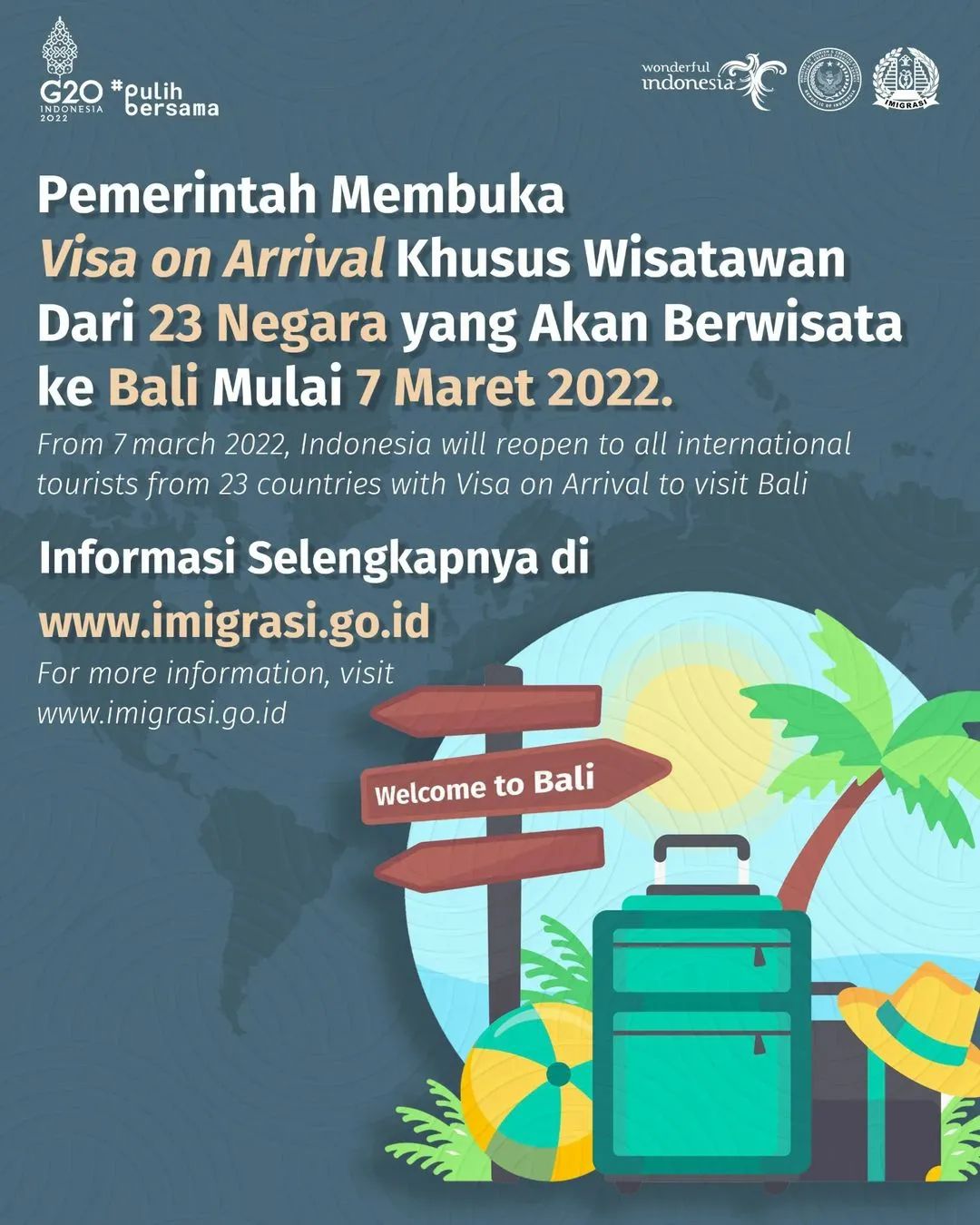 Pemerintah membuka Visa On Arrival