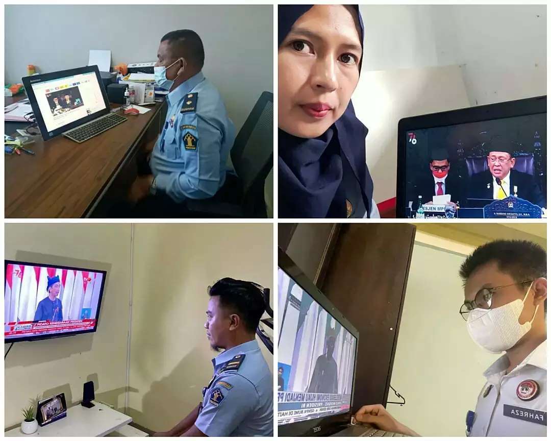 Mengikuti acara pidato kenegaraan oleh presiden Jokowi Widodo