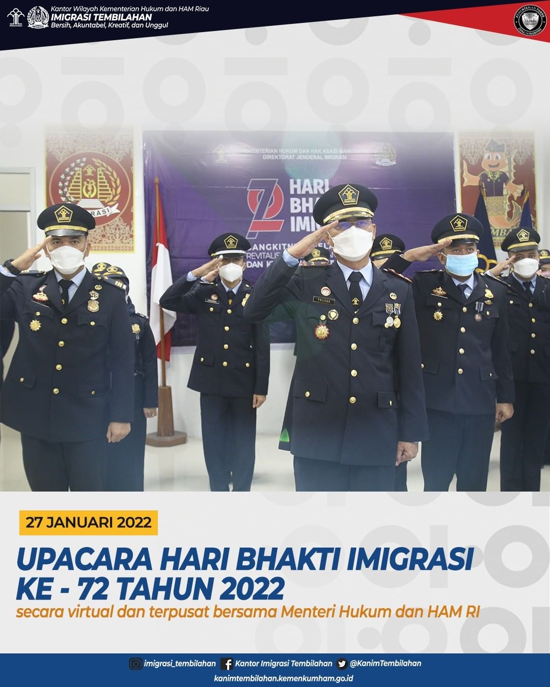 Upacara Hari Bhakti Imigrasi Ke-72 Tahun 2022
