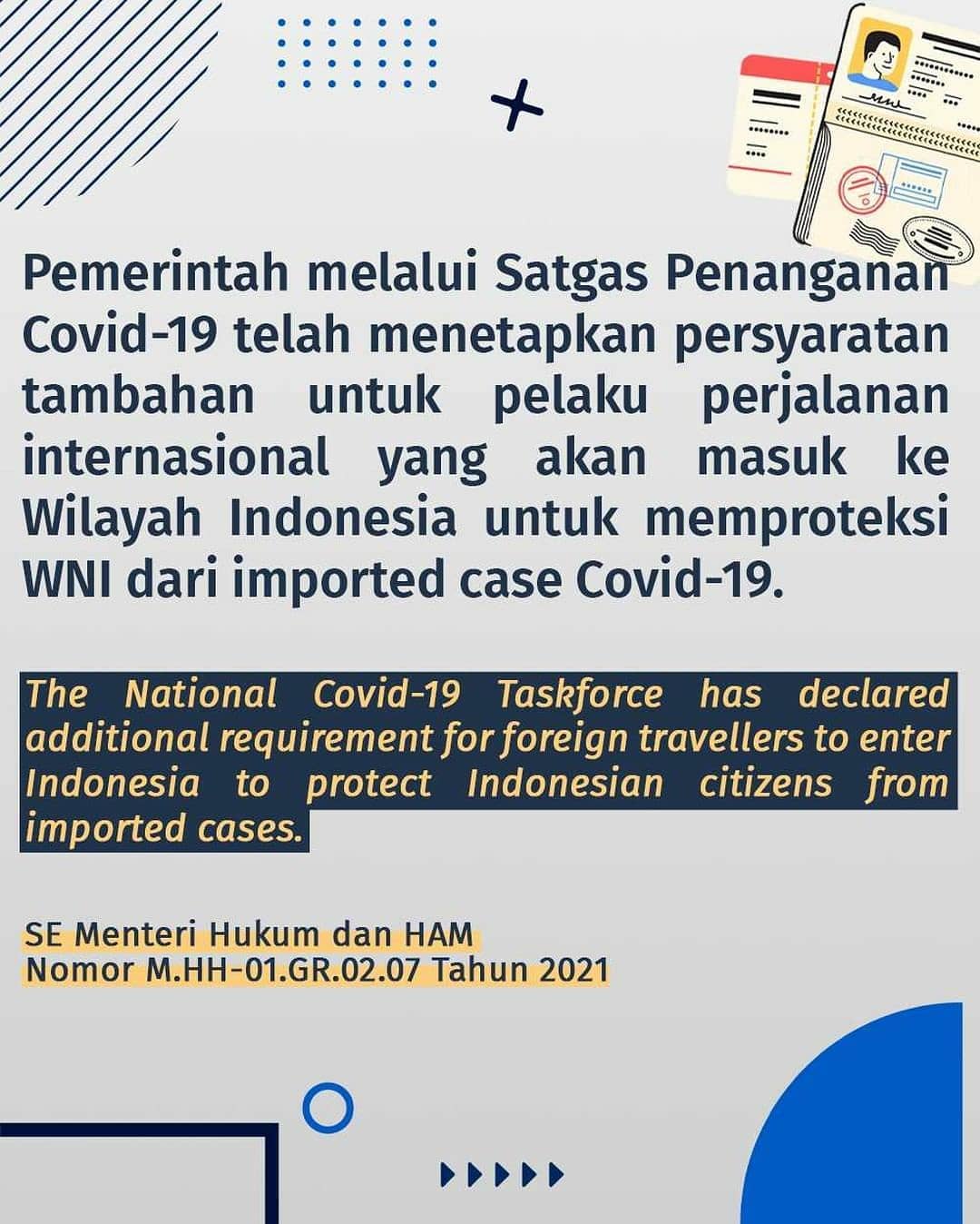 ORANG ASING YANG MASUK  INDONESIA  WAJIB SUDAH DIVAKSINASI